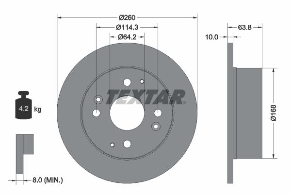 Bremsscheibe “TEXTAR voll , 260 mm, 10 mm”