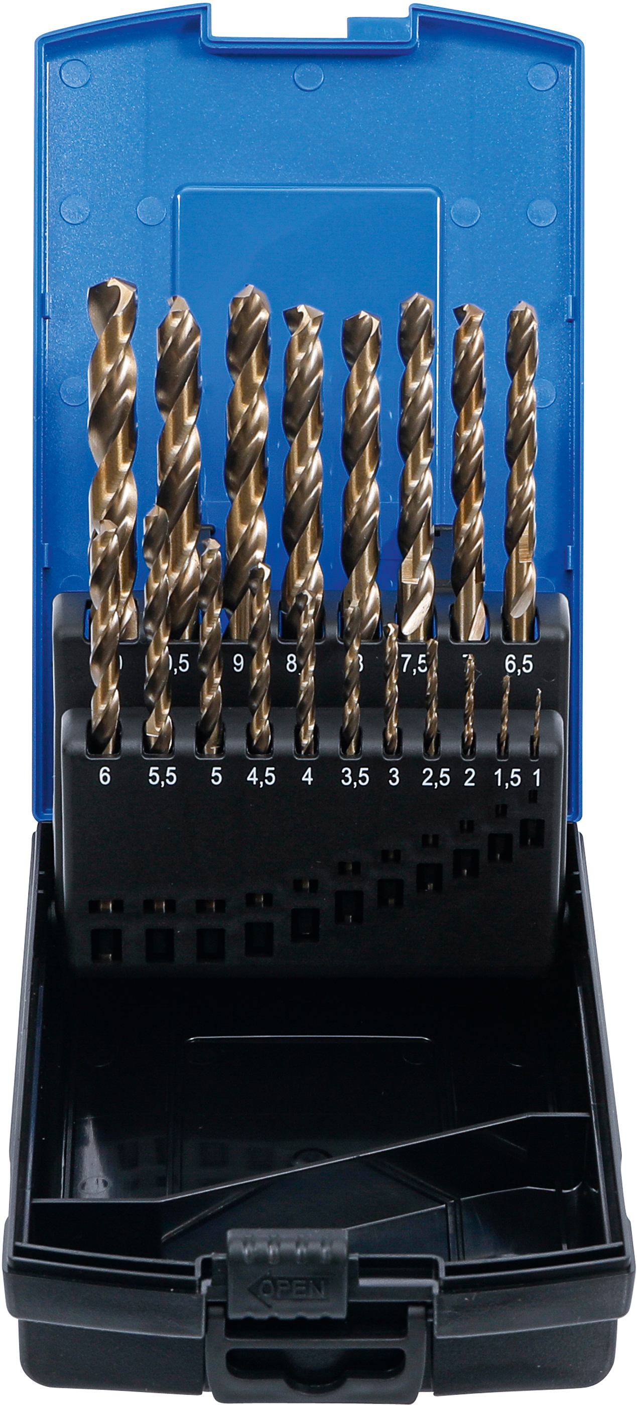 BGS Spiralbohrer-Satz | HSS-G M35 Cobaltstahl | 1 - 10 mm | 19-tlg.