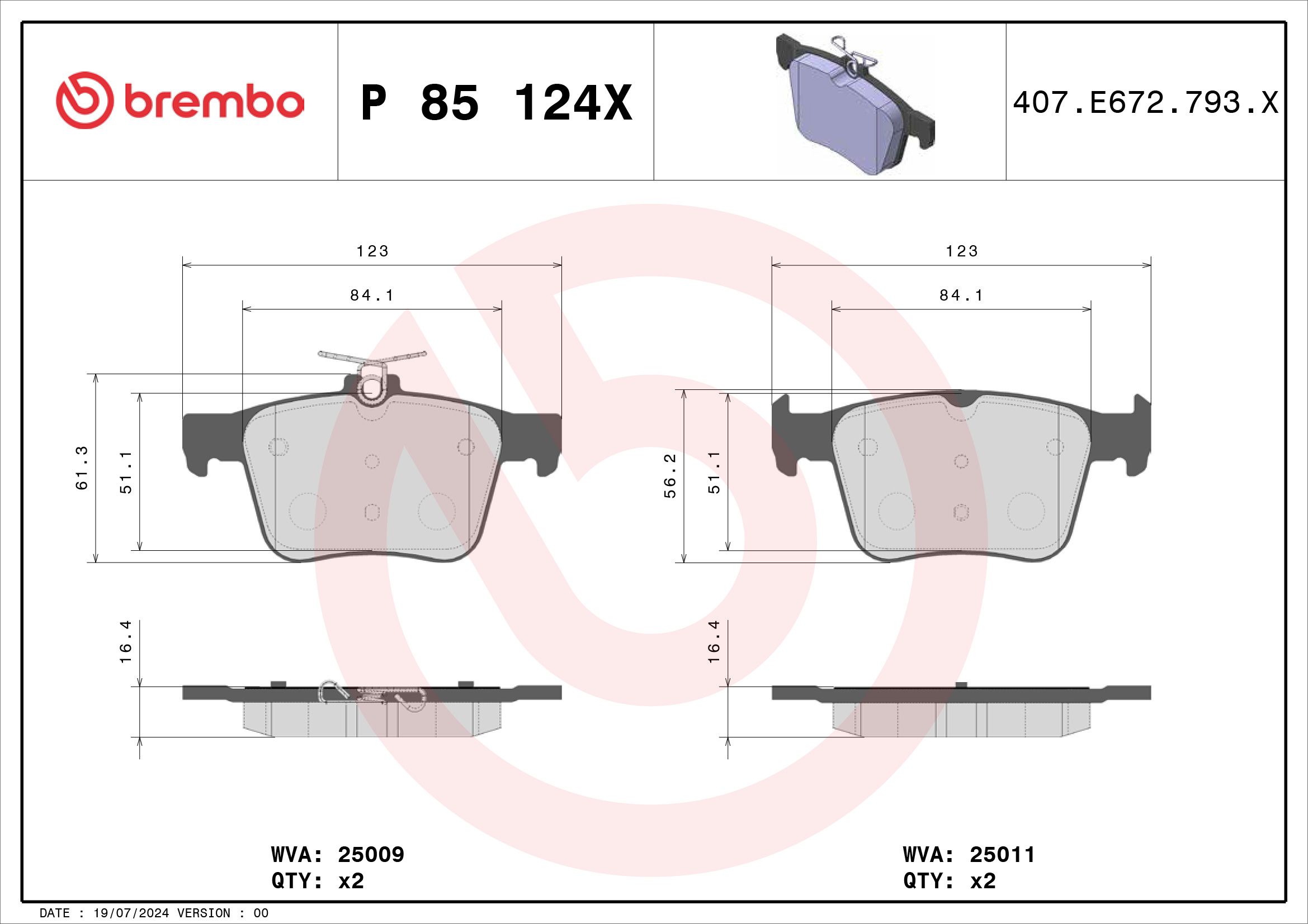 Bremsbelagsatz, Scheibenbremse