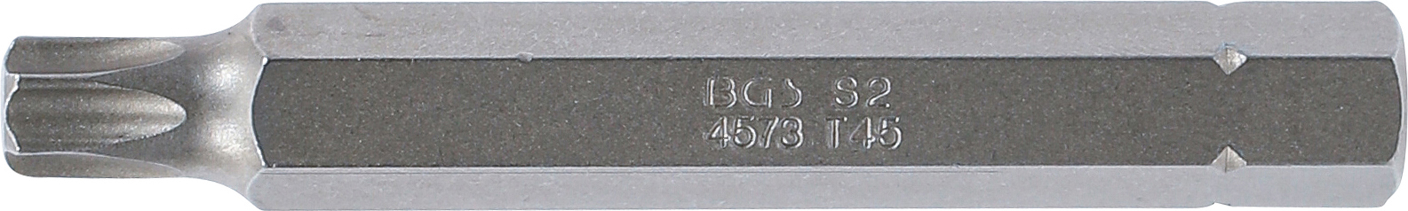 BGS Bit | Länge 75 mm | Antrieb Außensechskant 10 mm (3/8") | T-Profil (für Torx) T45