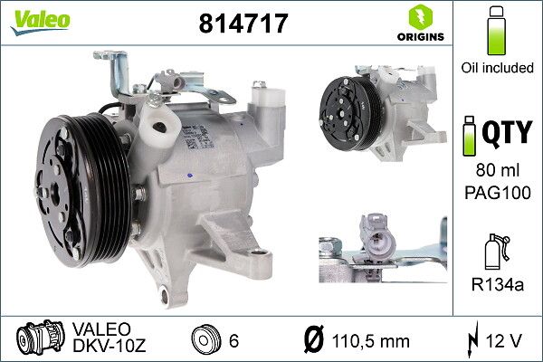 Kompressor, Klimaanlage “VALEO  , DKV-10Z , VALEO ”
