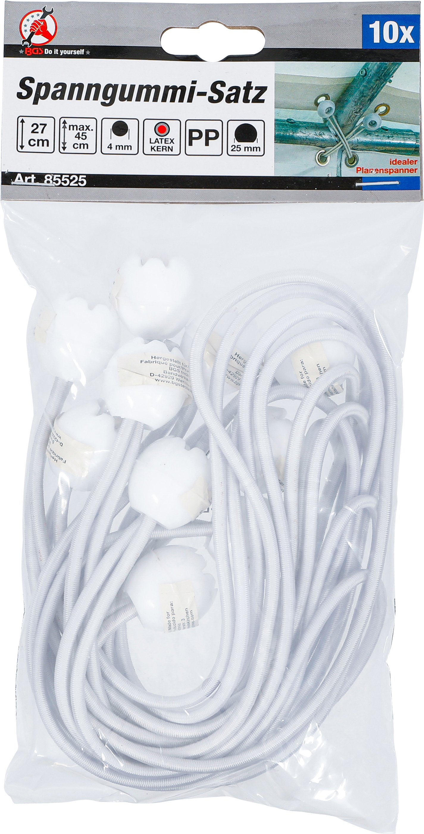 BGS Spanngummi-Satz | mit Kugel | 27 cm | 10-tlg.