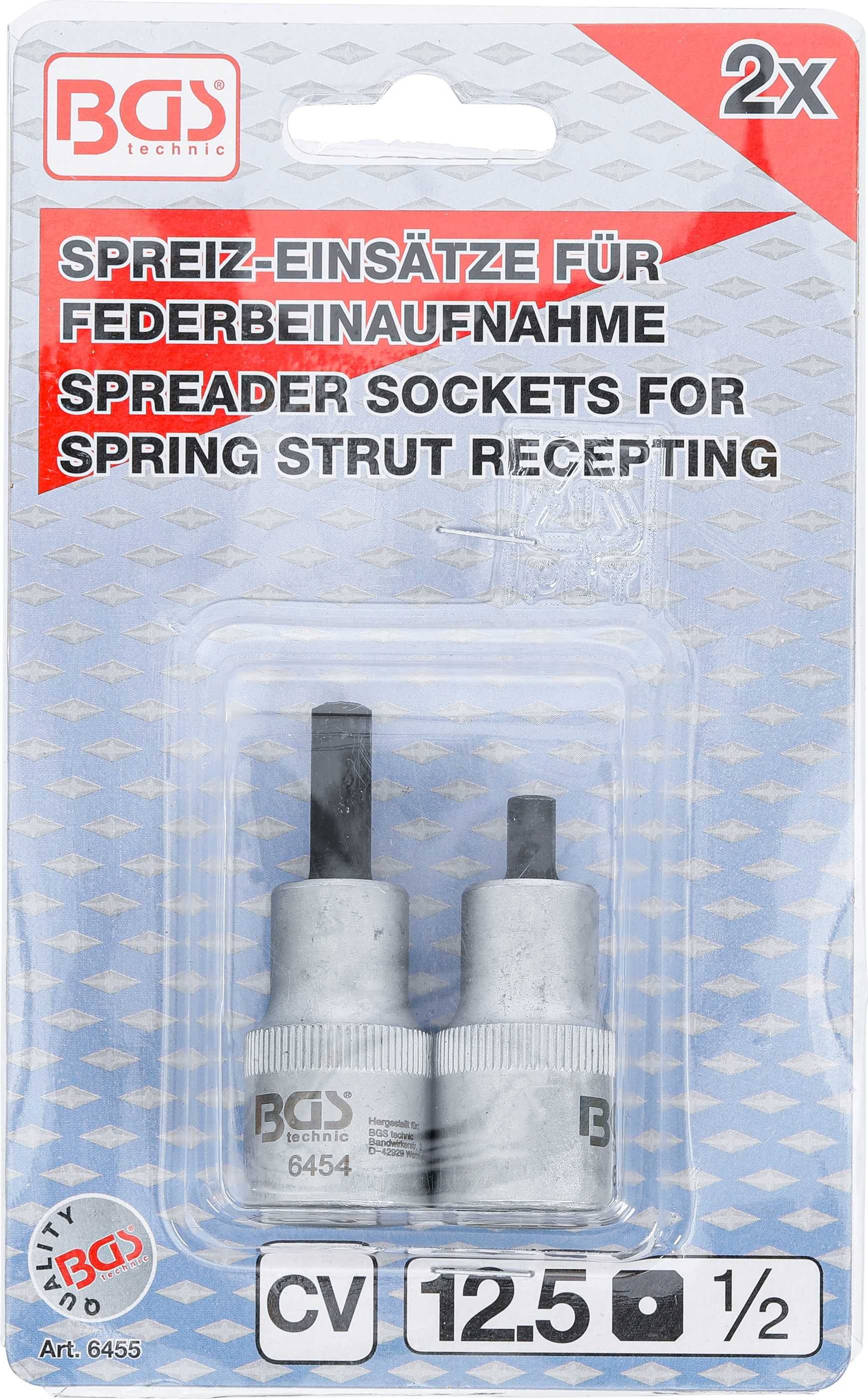 BGS Spreiz-Einsatz-Satz für Federbeinklemmung | Antrieb Innenvierkant 12,5 mm (1/2") | 5 x 7 mm + 5,5 x 8,2 mm | 2-tlg.