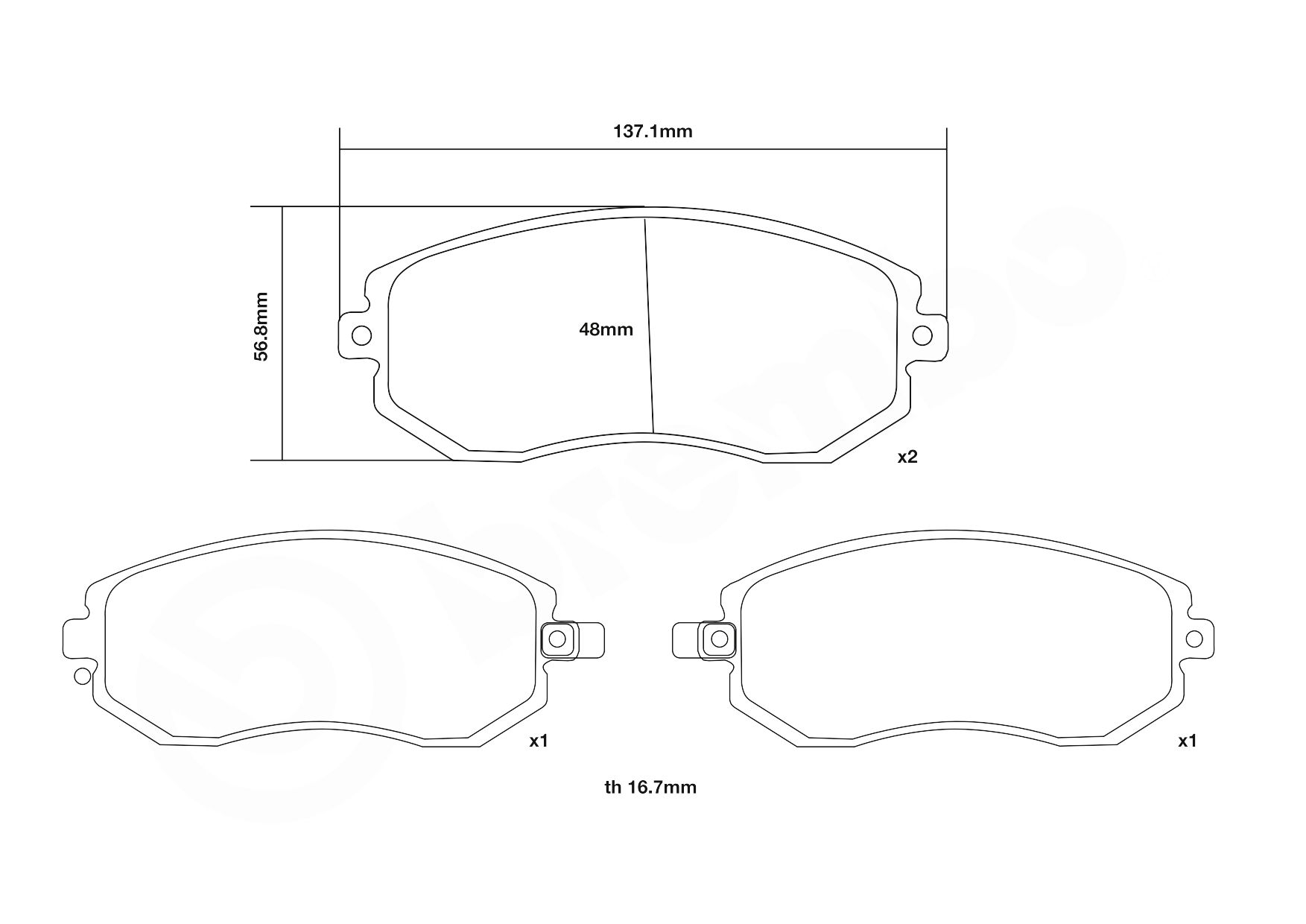 Hochleistungs-Bremsbelagsatz