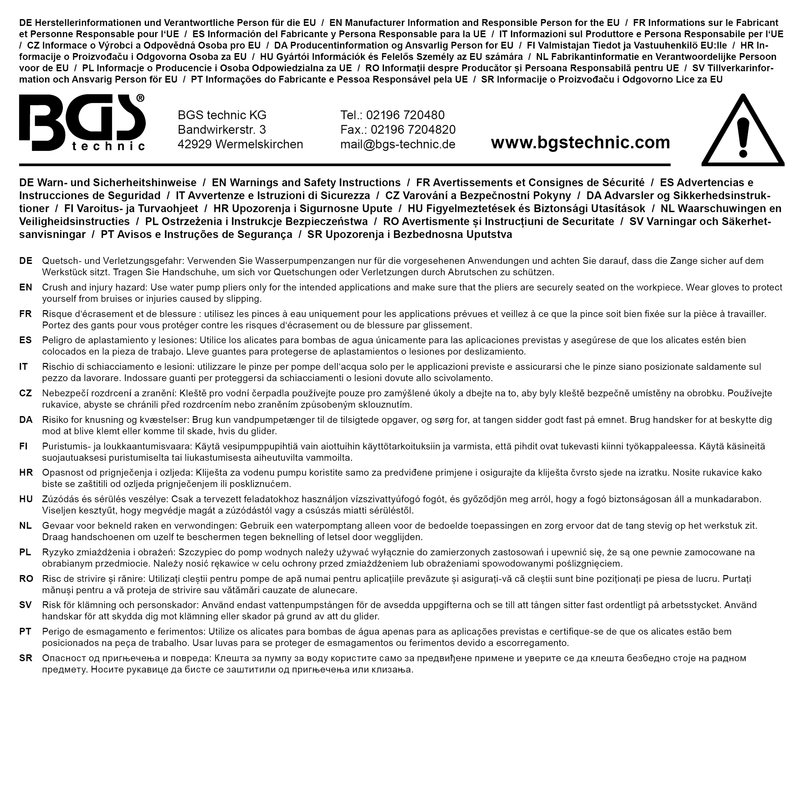 BGS Wasserpumpenzange | 240 mm