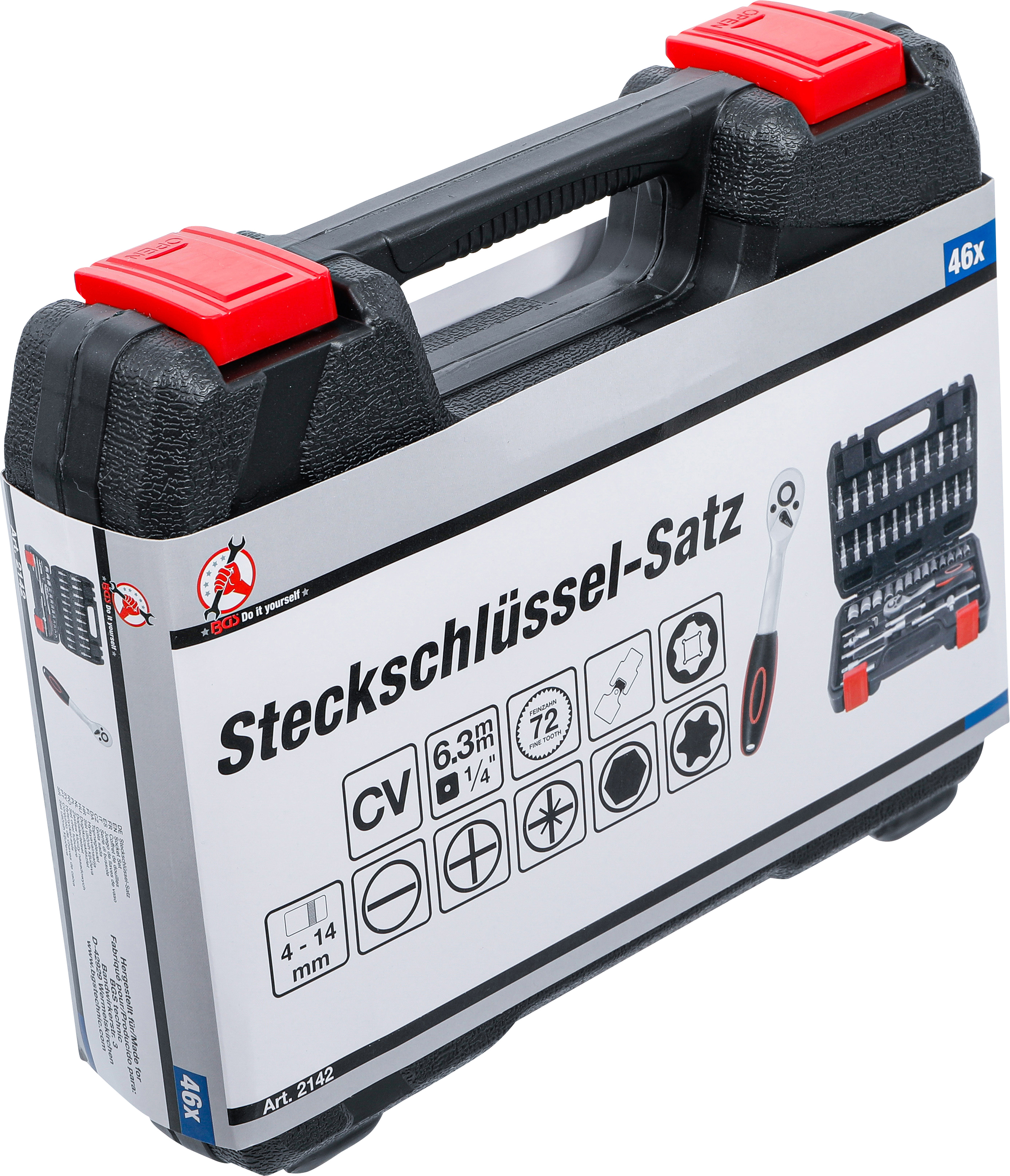 BGS Steckschlüssel-Satz | Antrieb 6,3 mm (1/4") | 46-tlg.
