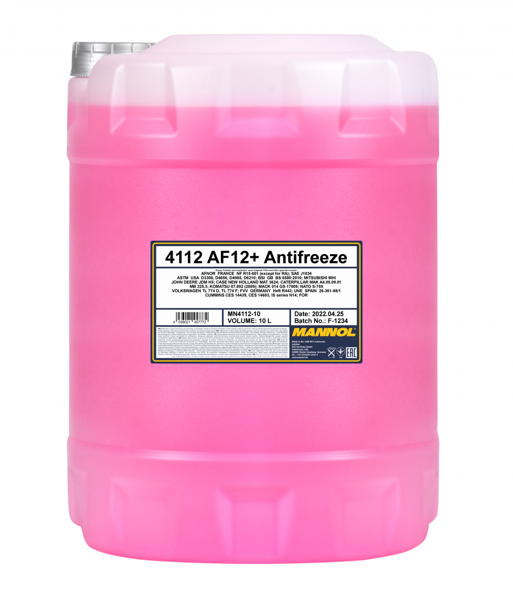 Mannol 4112 Kühlerfrostschutz Antifreeze AF12+ Longlife Konzentrat 10 Liter