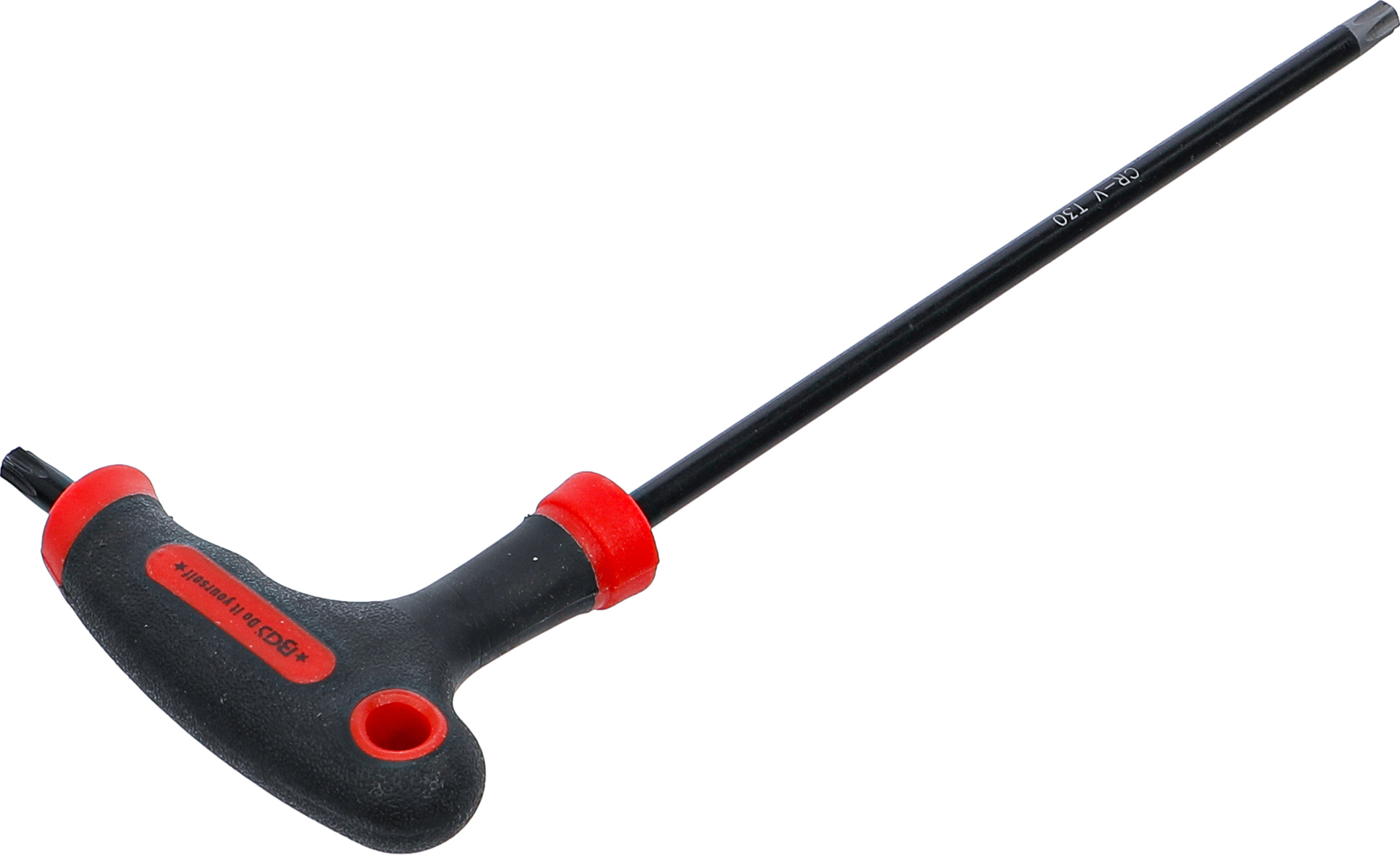 BGS Schraubendreher mit T-Griff und seitlicher Klinge | T-Profil (für Torx) mit/ohne Bohrung T30