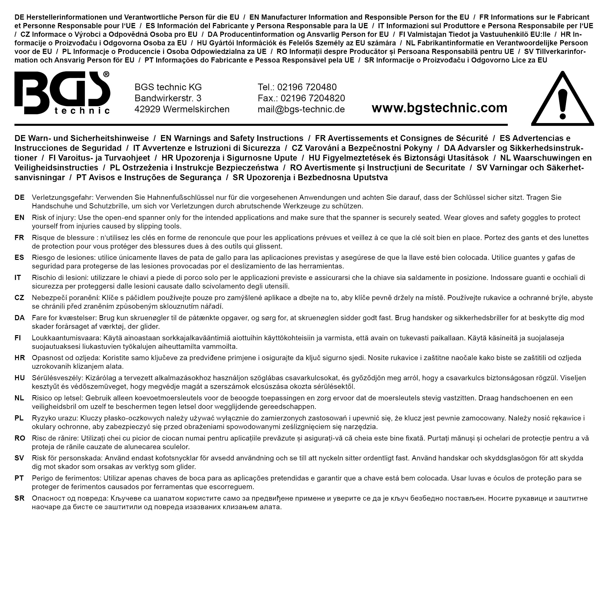 BGS Hahnenfußschlüssel | Antrieb Innenvierkant 12,5 mm (1/2") | SW 24 mm