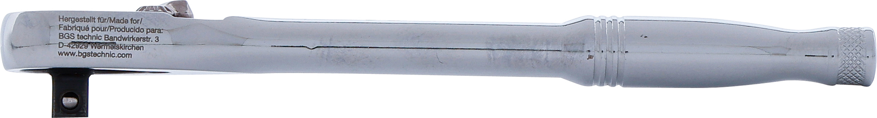 BGS Umschaltknarre | Vollstahl | feinverzahnt | Abtrieb Außenvierkant 6,3 mm (1/4")