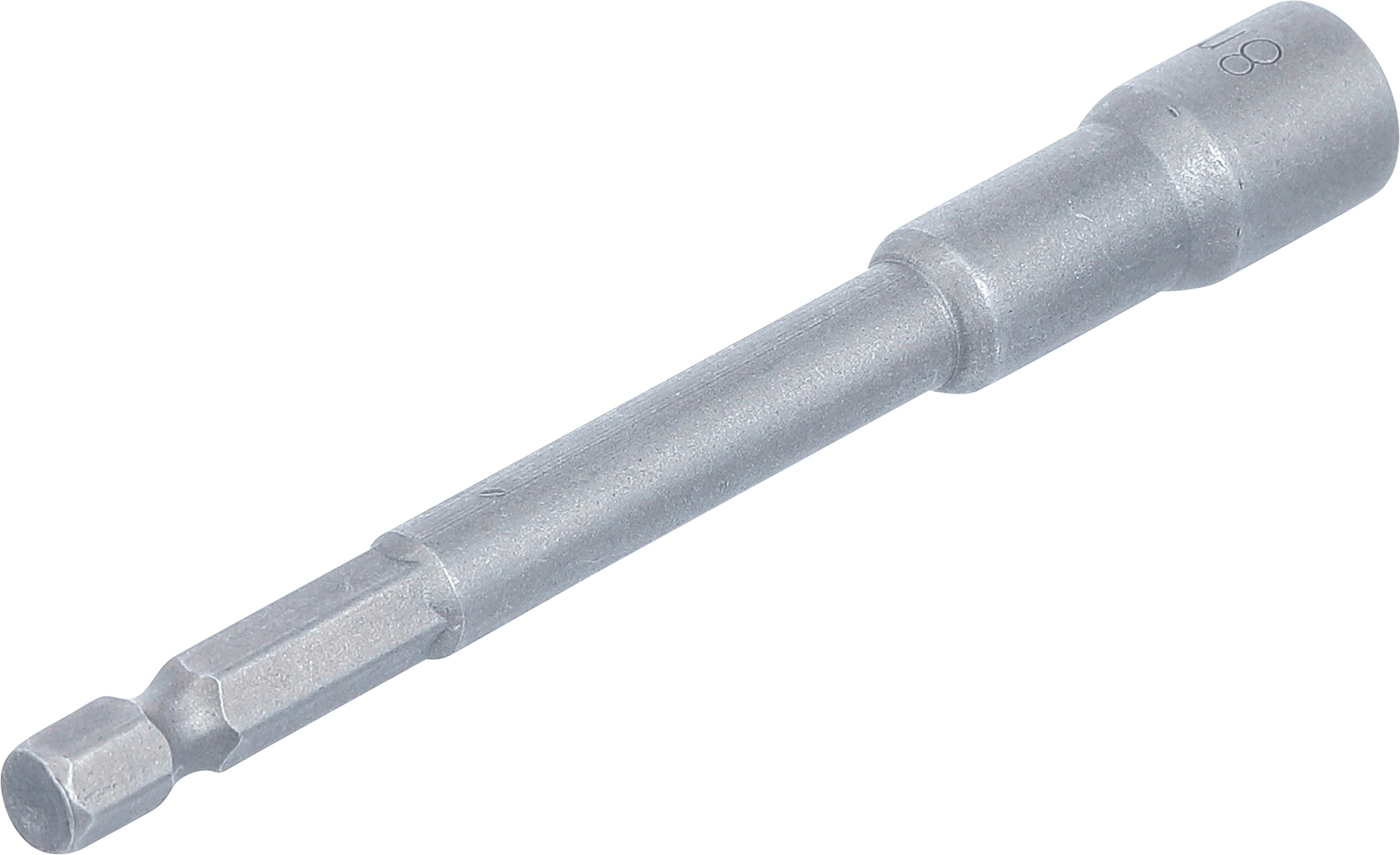BGS Steckschlüssel-Einsatz Sechskant, extra lang | für Bohrmaschinen | Antrieb Außensechskant 6,3 mm (1/4") | SW 8 mm