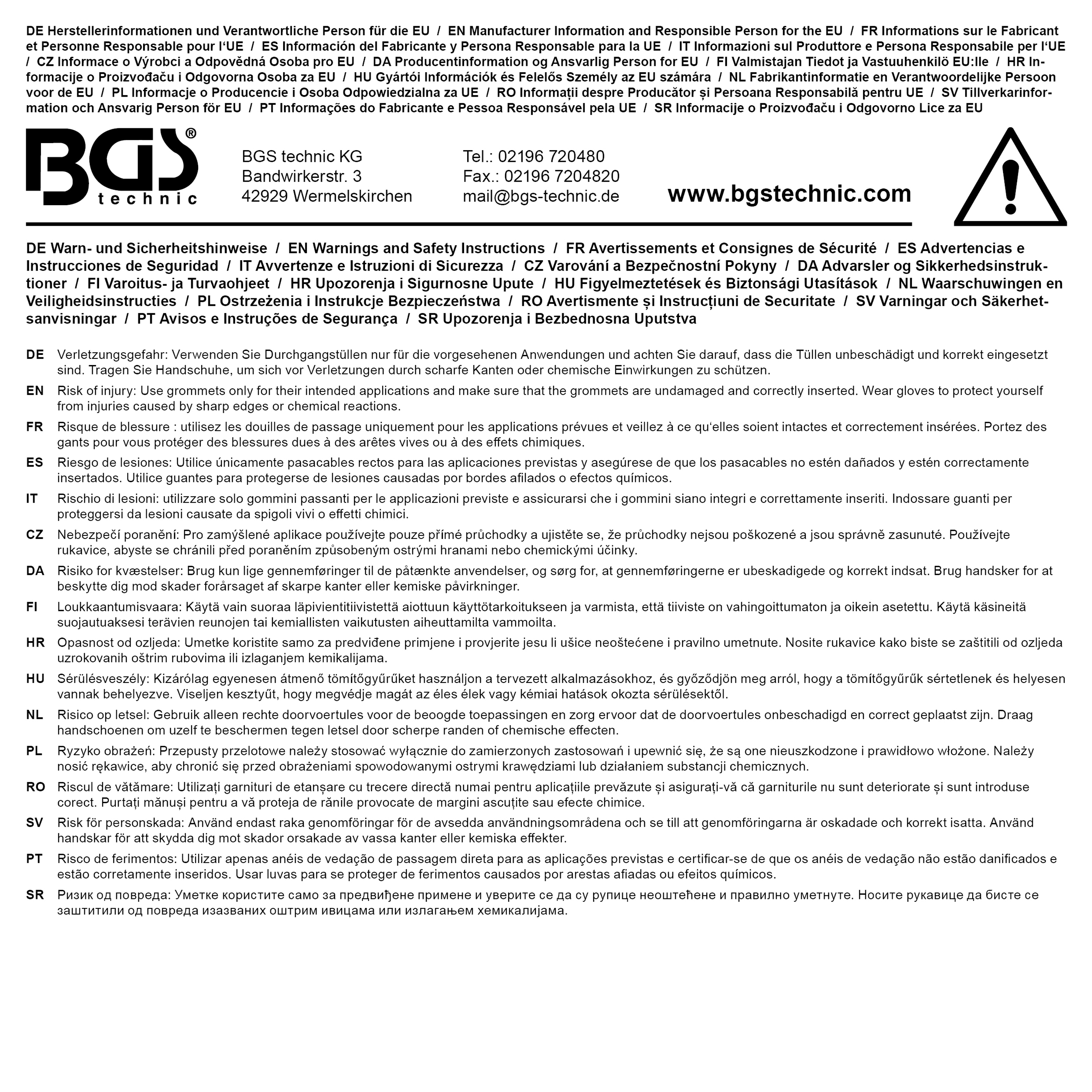BGS Gummi-Durchgangstüllen-Sortiment | Zoll | 180-tlg.
