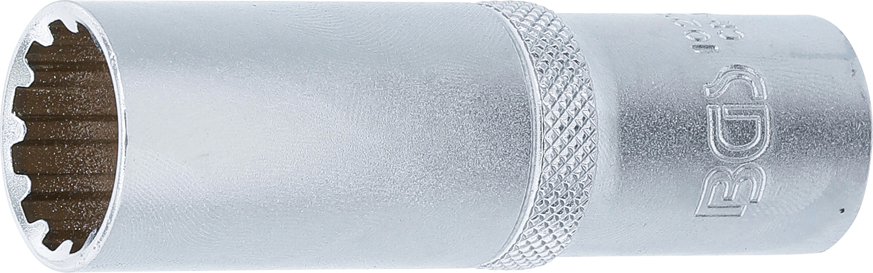 BGS Steckschlüssel-Einsatz Gear Lock, tief | Antrieb Innenvierkant 12,5 mm (1/2") | SW 17 mm