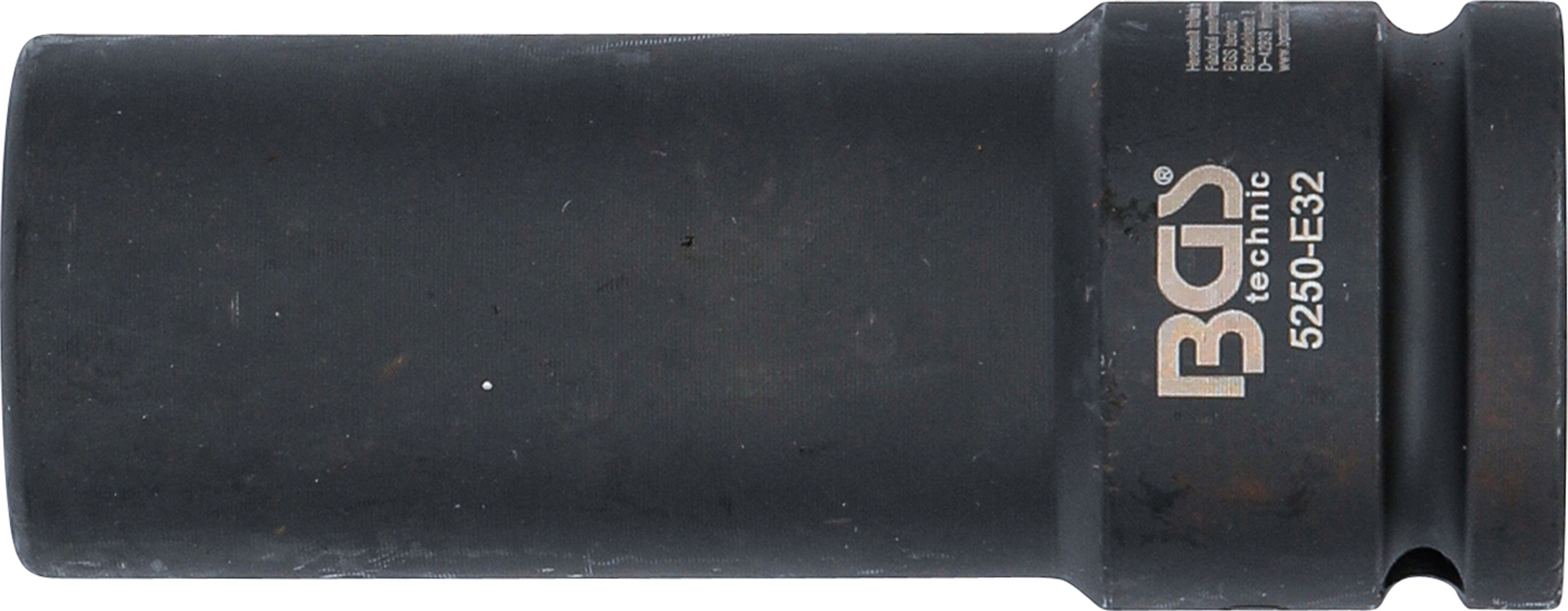 BGS Kraft-Steckschlüssel-Einsatz E-Profil, tief | Antrieb Innenvierkant 20 mm (3/4") | SW E32