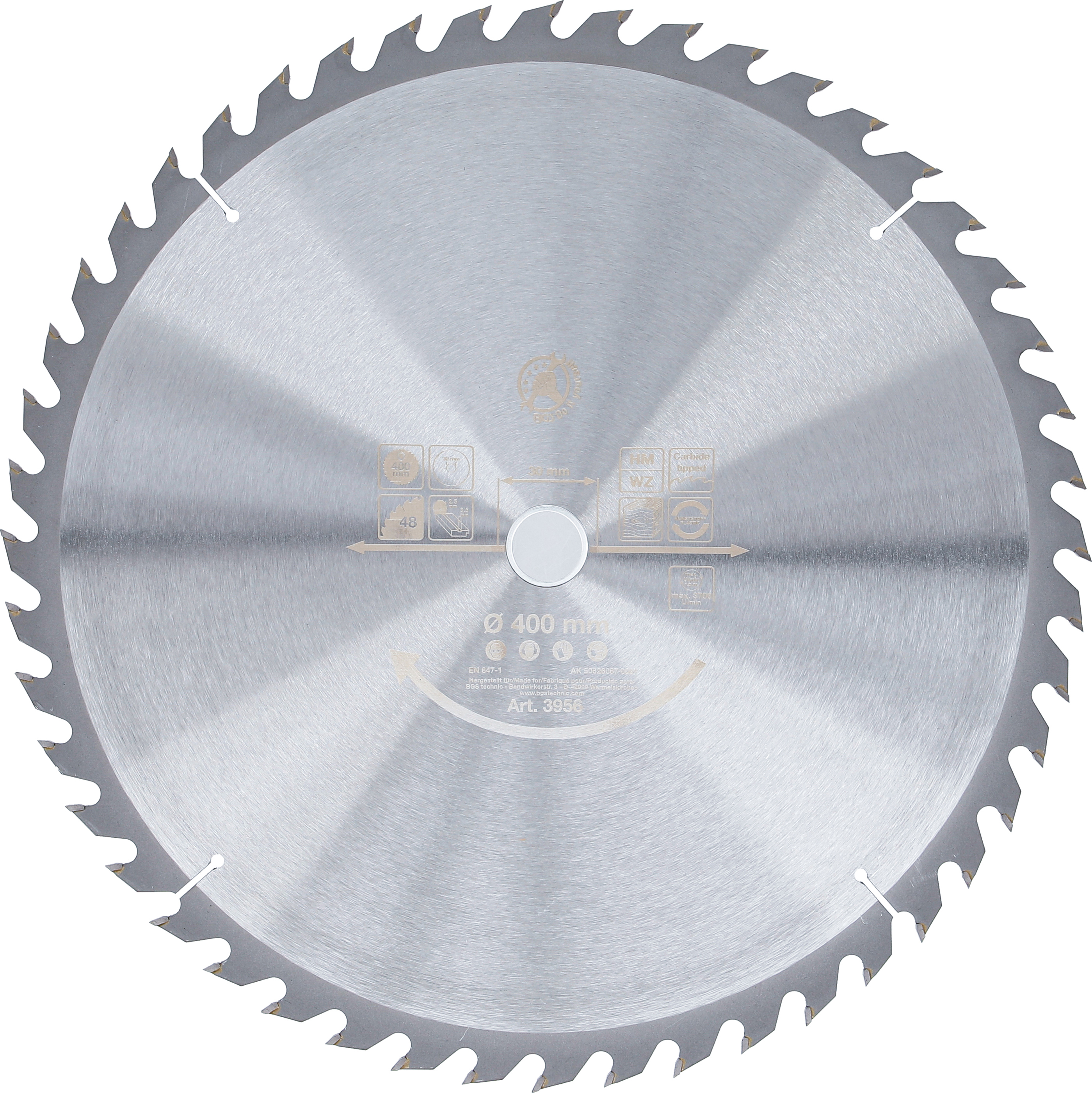 BGS Hartmetall-Kreissägeblatt | Ø 400 x 30 x 3,4 mm | 48 Zähne