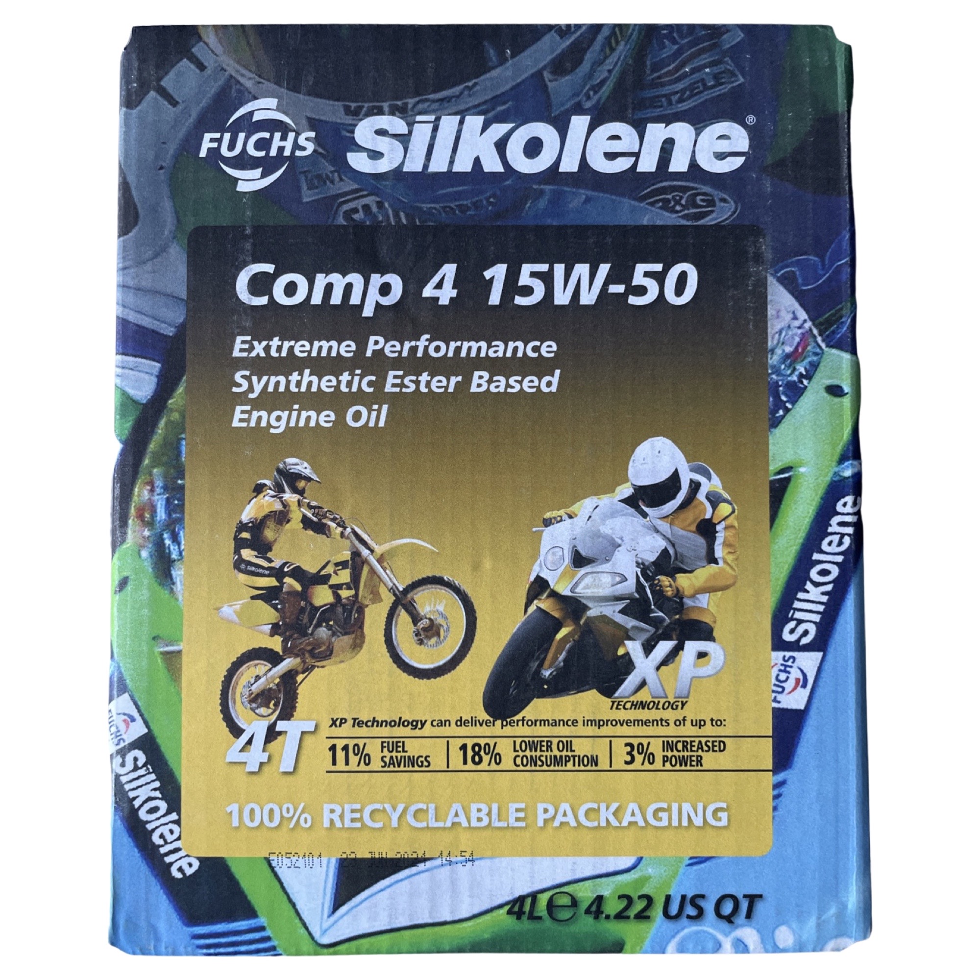 15W-50 Fuchs Silkolene Comp 4 XP Motorrad Motoröl 4 Liter