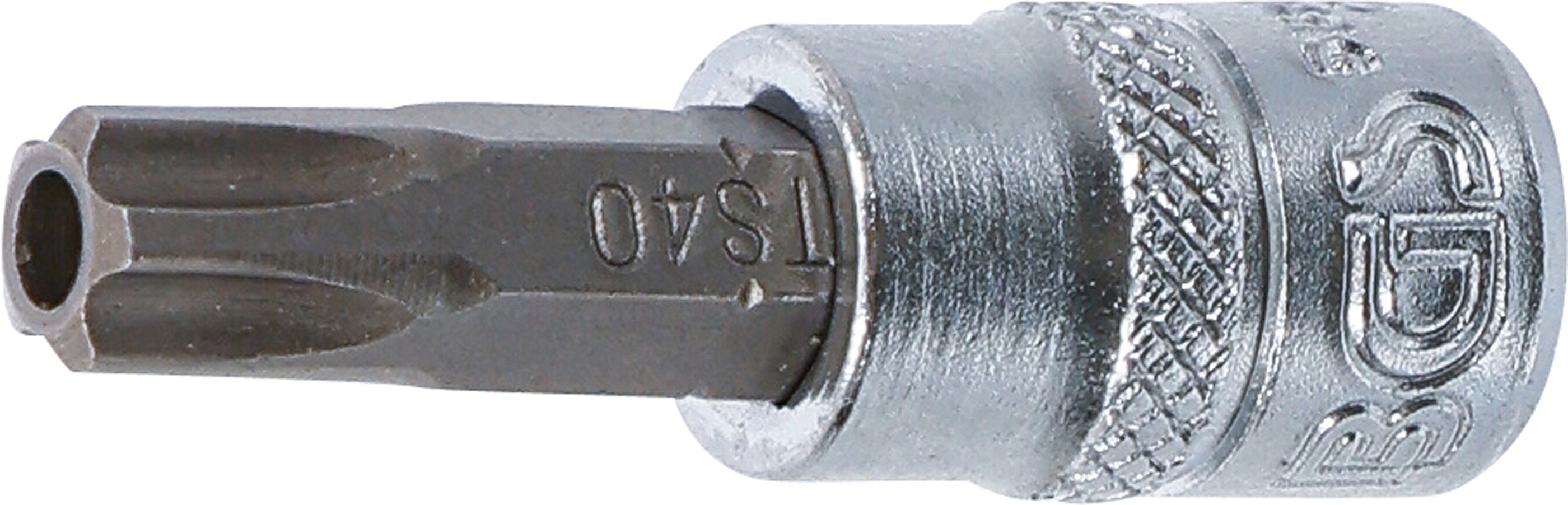 BGS Bit-Einsatz | Antrieb Innenvierkant 6,3 mm (1/4") | TS-Profil (für Torx Plus) mit Bohrung TS40