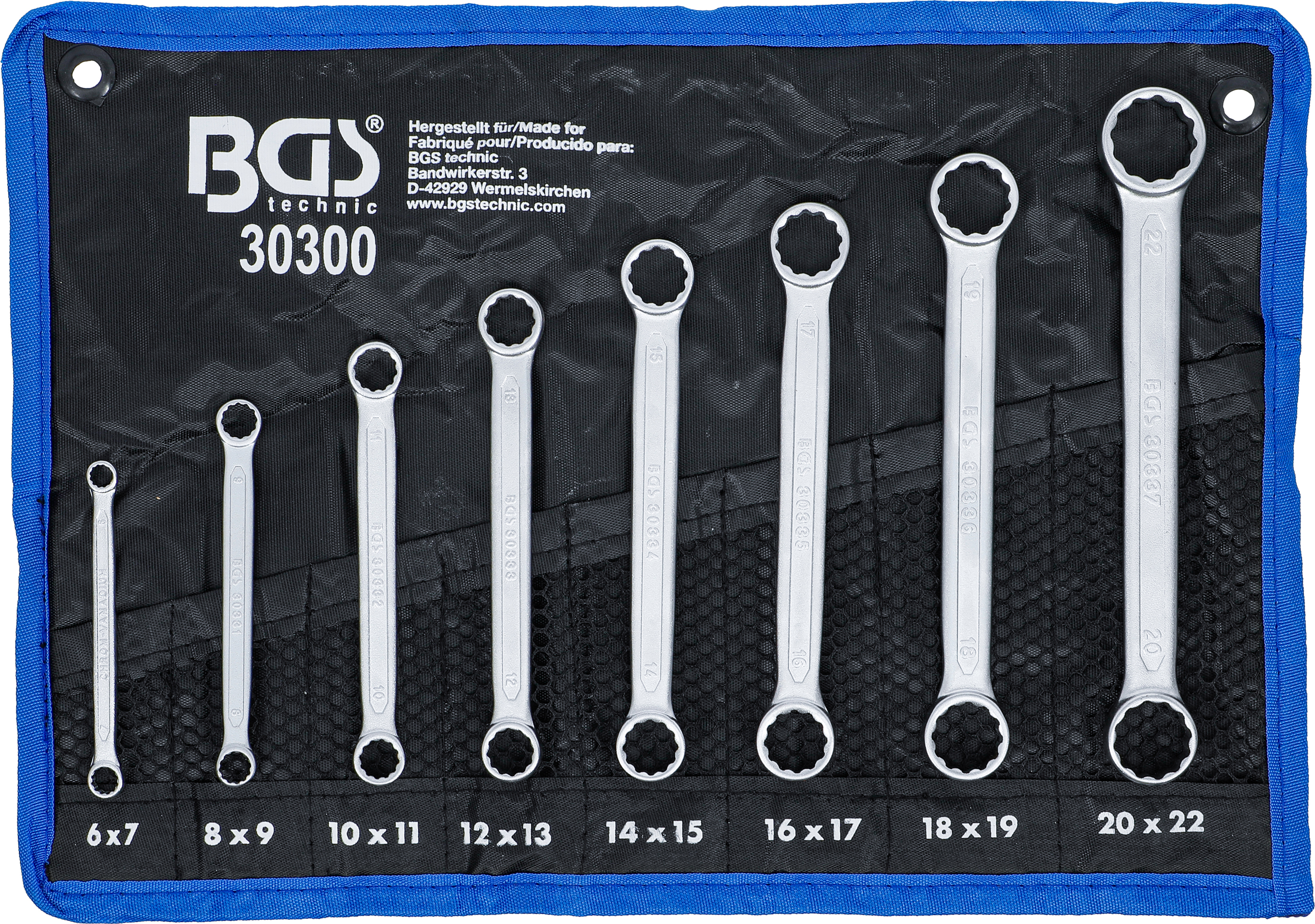BGS Doppel-Ringschlüssel-Satz | extra flach | SW 6 - 22 mm | 8-tlg.
