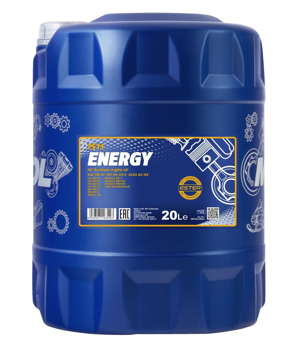 5W-30 Mannol 7511 Energy Motoröl 20 Liter