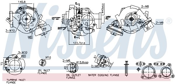 Lader, Aufladung “NISSENS pneumatisch , Abgasturbolader , ölgekühlt ”
