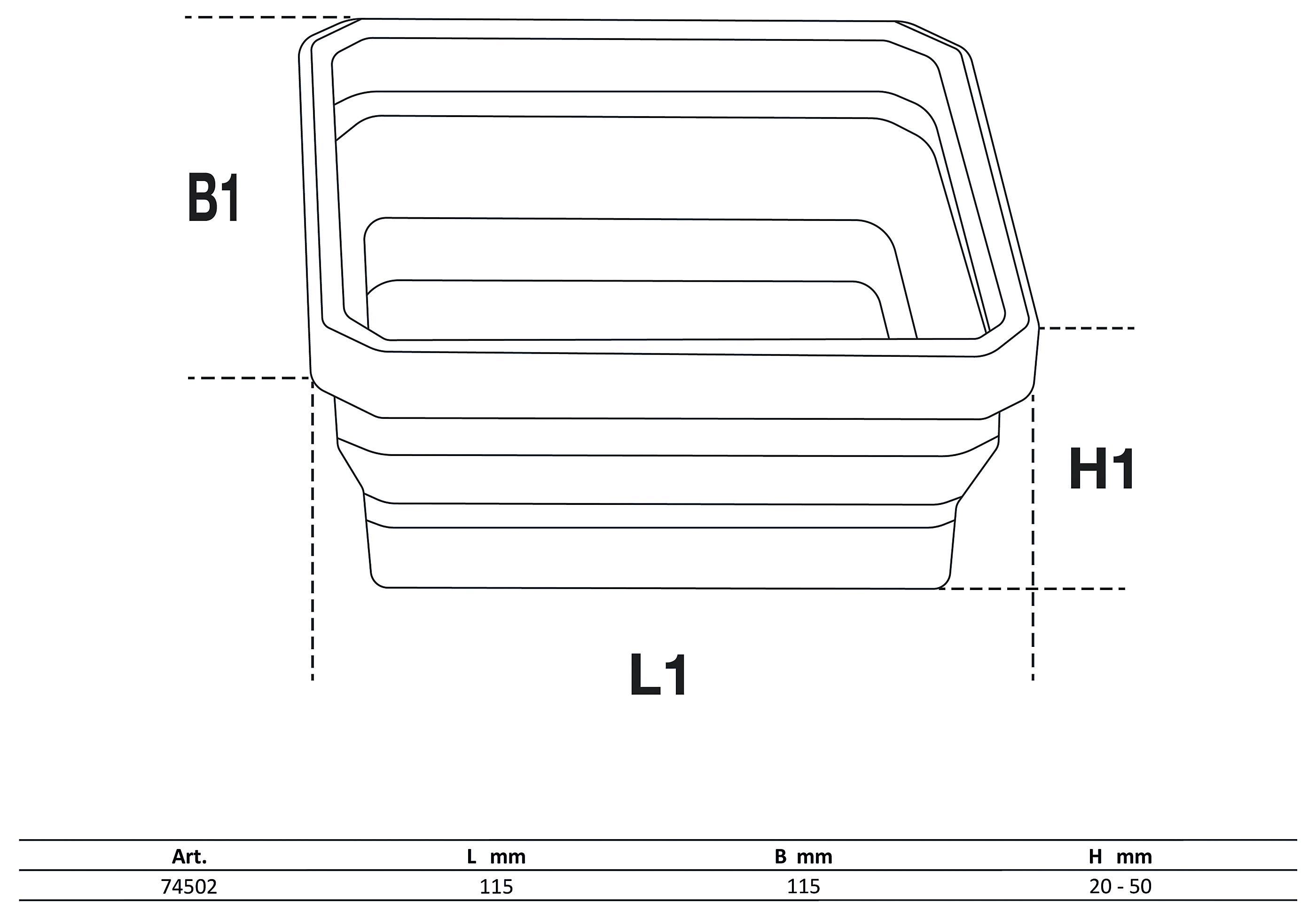 BGS Magnet-Haftschalen-Satz | Silikon | faltbar | 115 x 115 x 50 mm | 4-tlg.