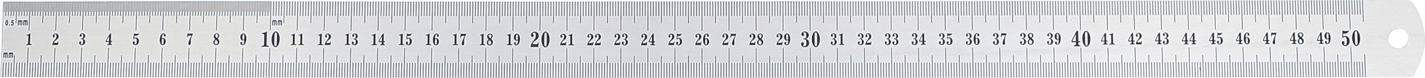 BGS Stahl-Maßstab | biegsam | Edelstahl | rostfrei | 0,5 m