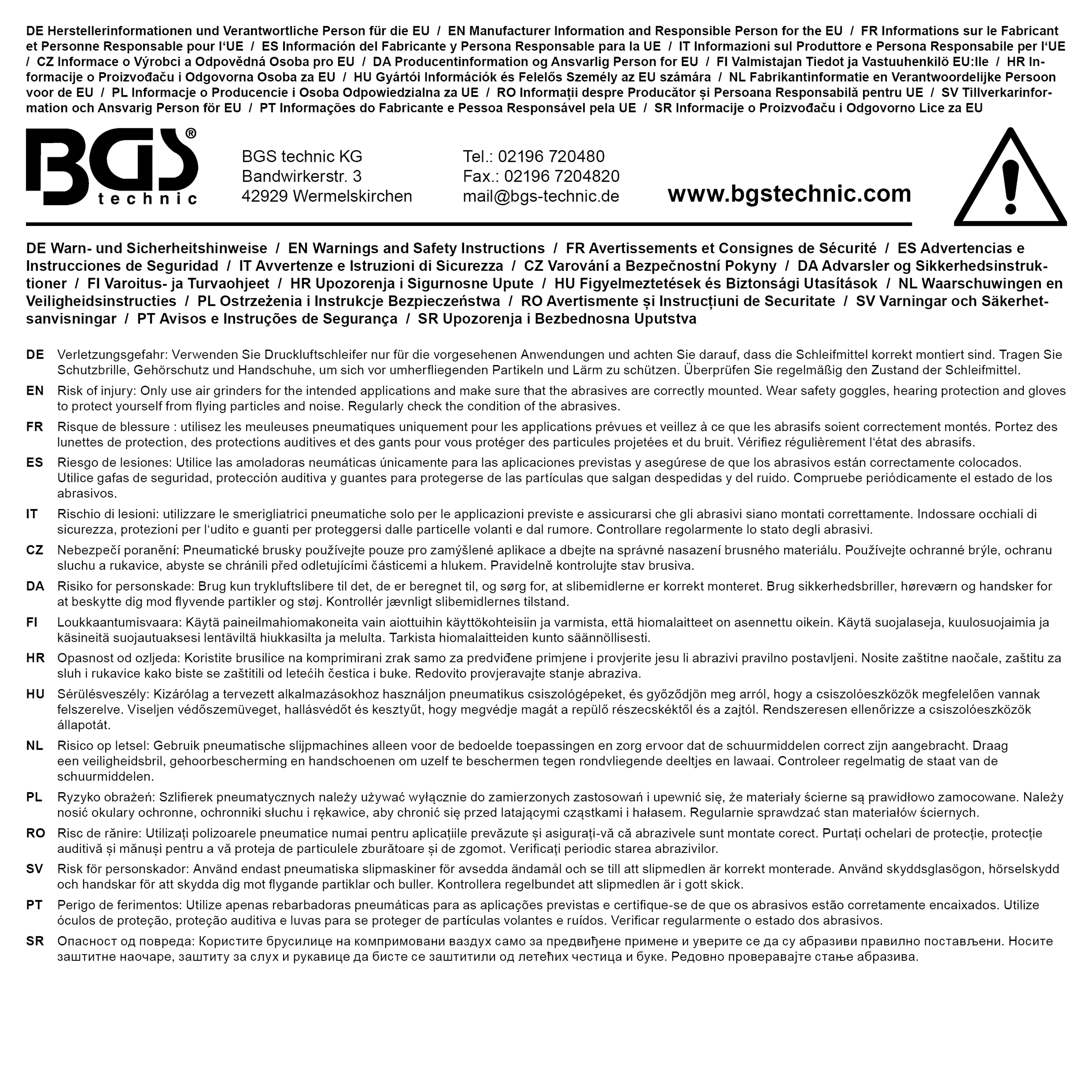 BGS Stabschleifer | extra kurz | 120 mm