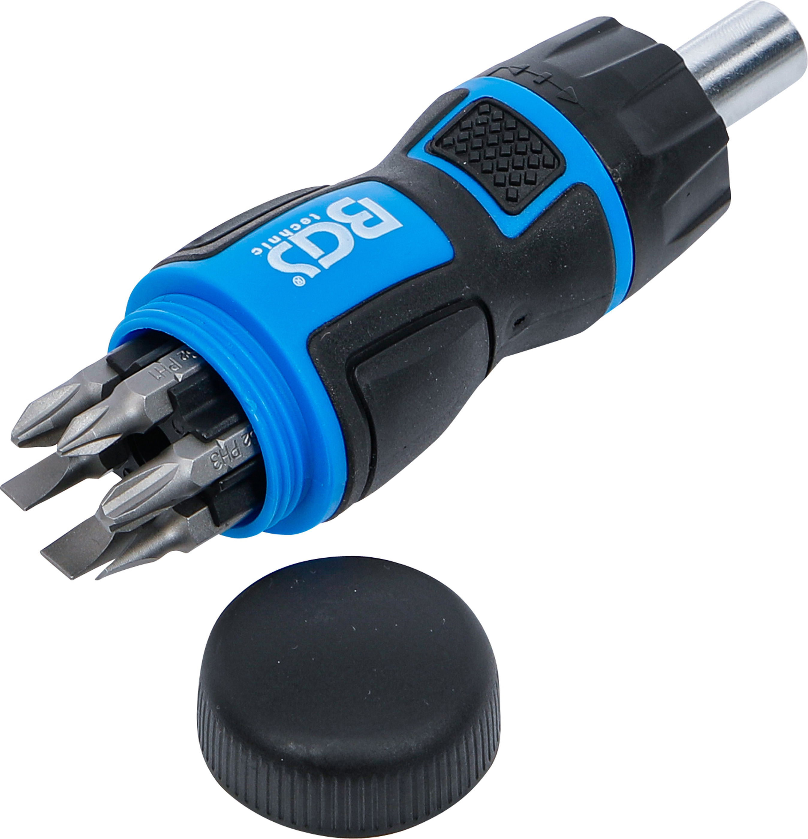 BGS Mini-Schraubendreher-Bit-Satz | mit Ratschen-Drehgriff, umschaltbar | 7-tlg.