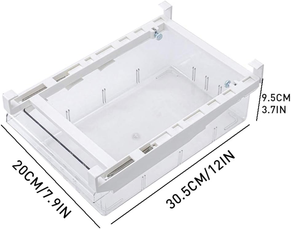 Yehapp Kühlschrank-Schubladen-Organizer, ausziehbarer Regalhalter mit Notenblätter, geeignet für 30-44 cm Kühlschrankpartien