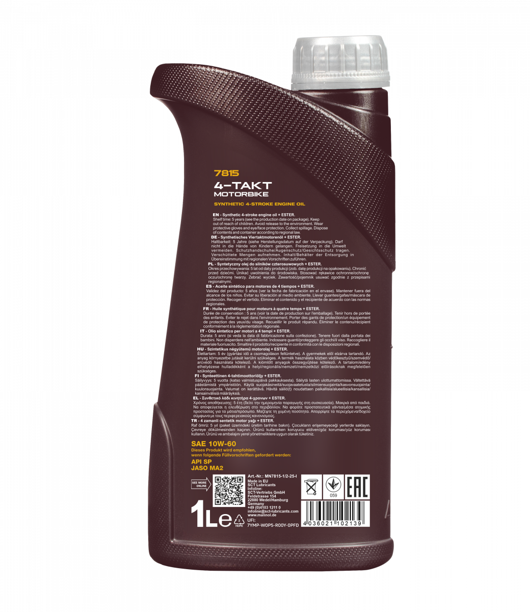 10W-60 Mannol 7815 Motorbike 4-Takt Motoröl Motorrad 1 Liter