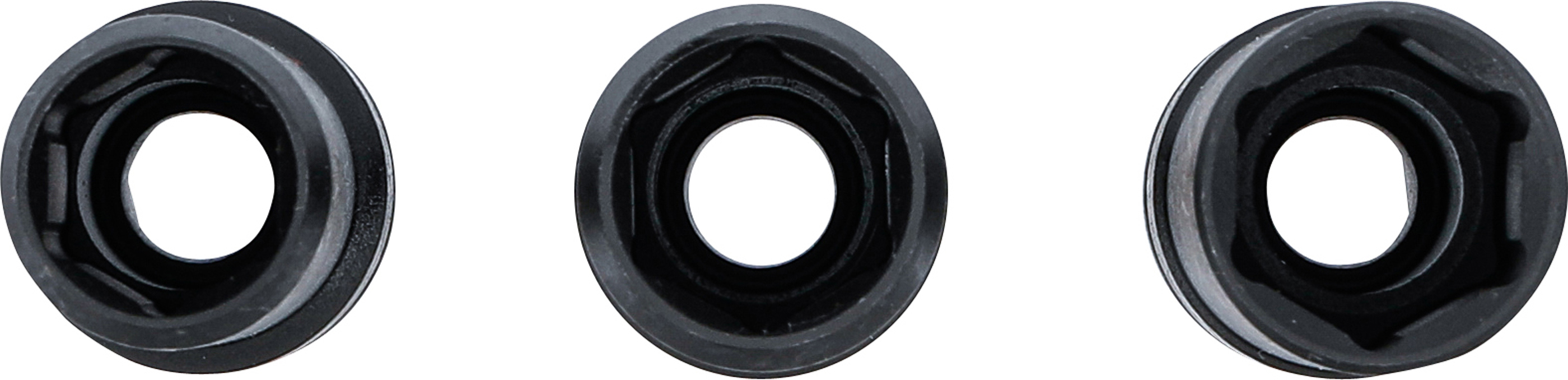 BGS Kraft-Spezial-Steckschlüssel-Einsatz-Satz | Antrieb Innenvierkant 12,5 mm (1/2") | SW 17 / 19 / 21 mm | 3-tlg.