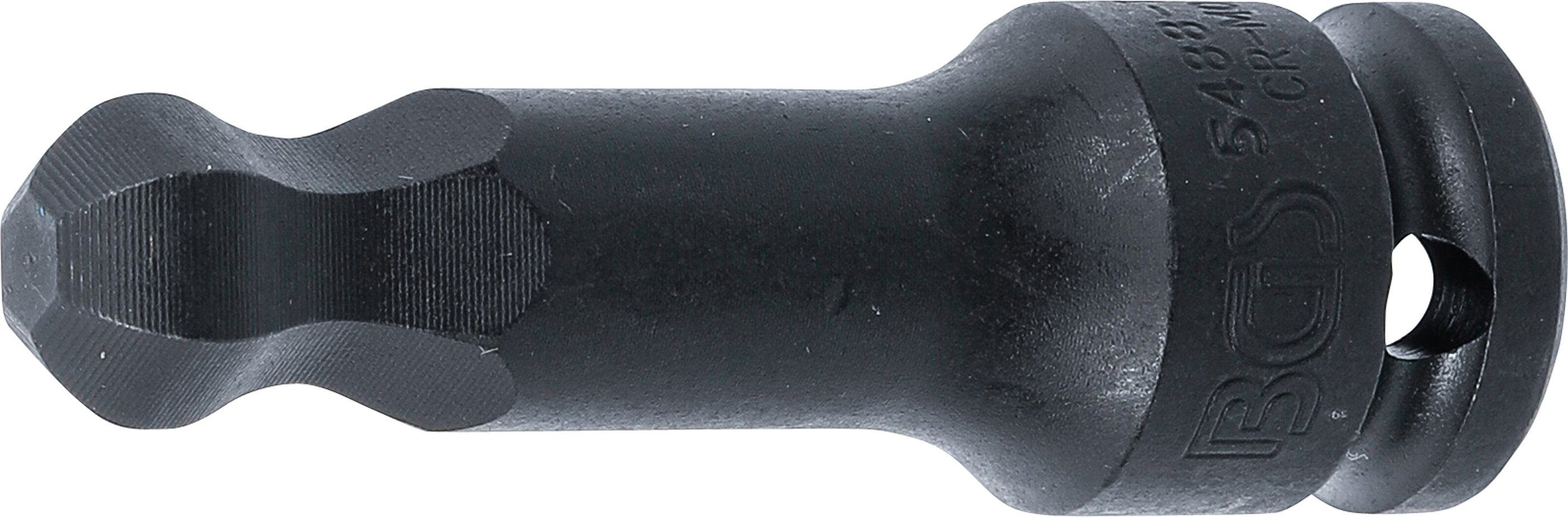 BGS Kraft-Bit-Einsatz | Länge 75 mm | Antrieb Innenvierkant 12,5 mm (1/2") | Innensechskant mit Kugelkopf 14 mm