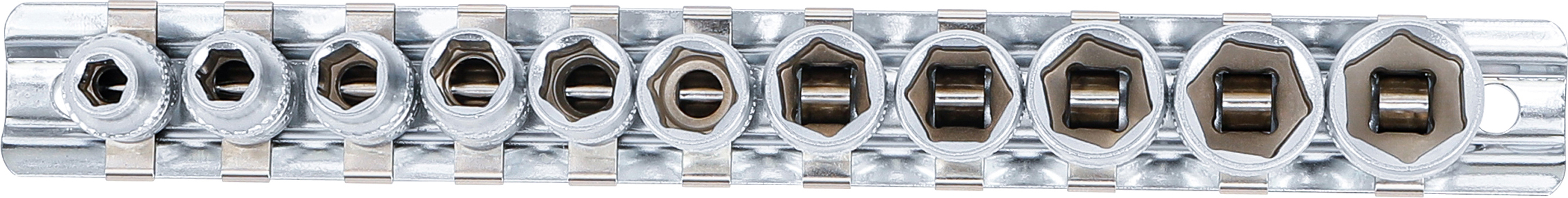 BGS Steckschlüssel-Einsatz-Satz Sechskant | Antrieb Innenvierkant 6,3 mm (1/4") | Zollgrößen | 11-tlg.