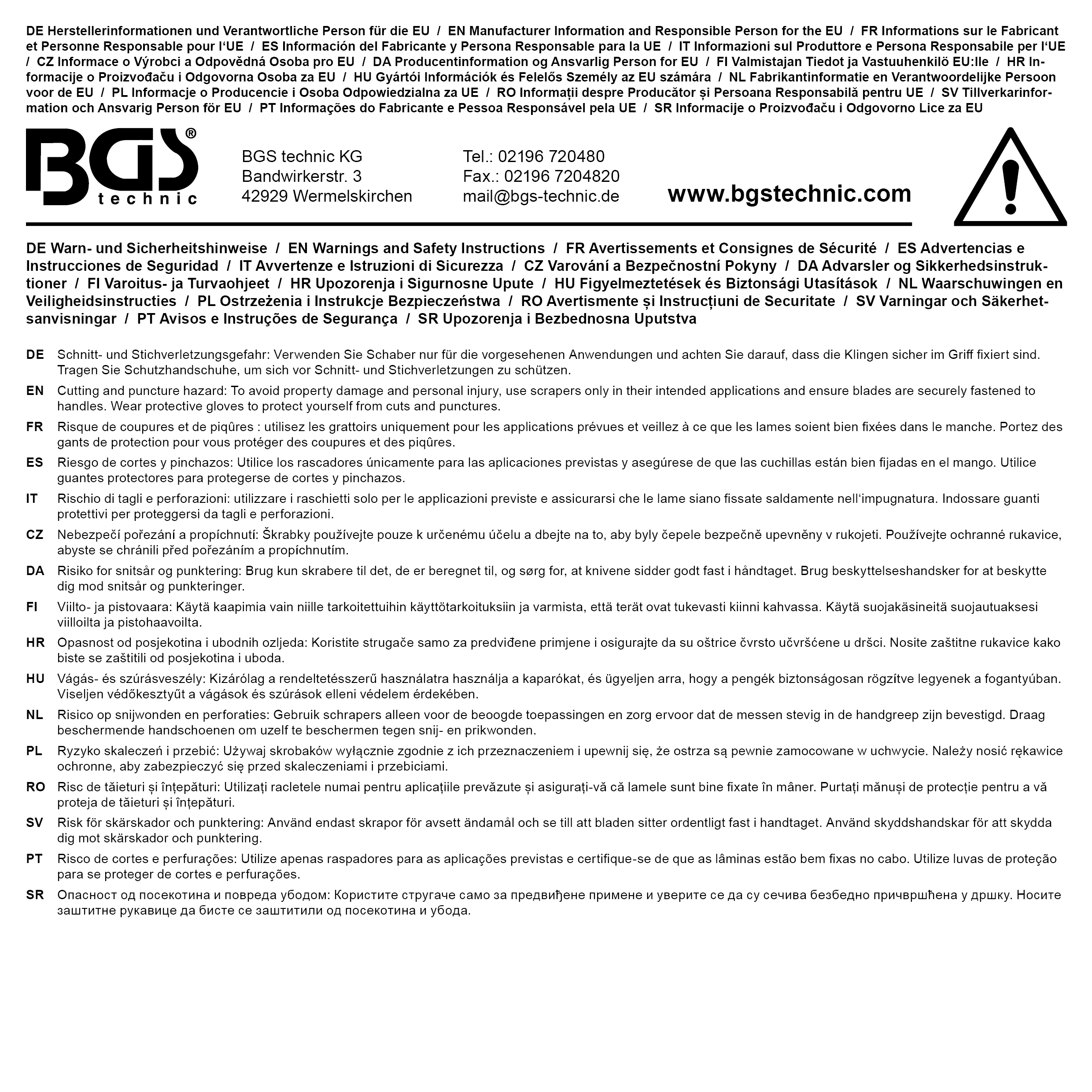 BGS Universal-Schaber | 38 mm | mit 5 Klingen