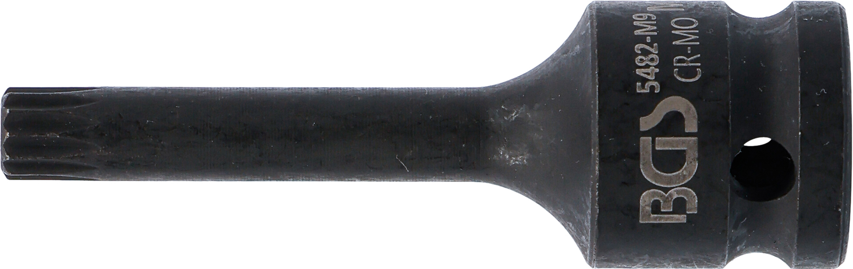 BGS Kraft-Bit-Einsatz | Länge 75 mm | Antrieb Innenvierkant 12,5 mm (1/2") | Innenvielzahn (für XZN) M9