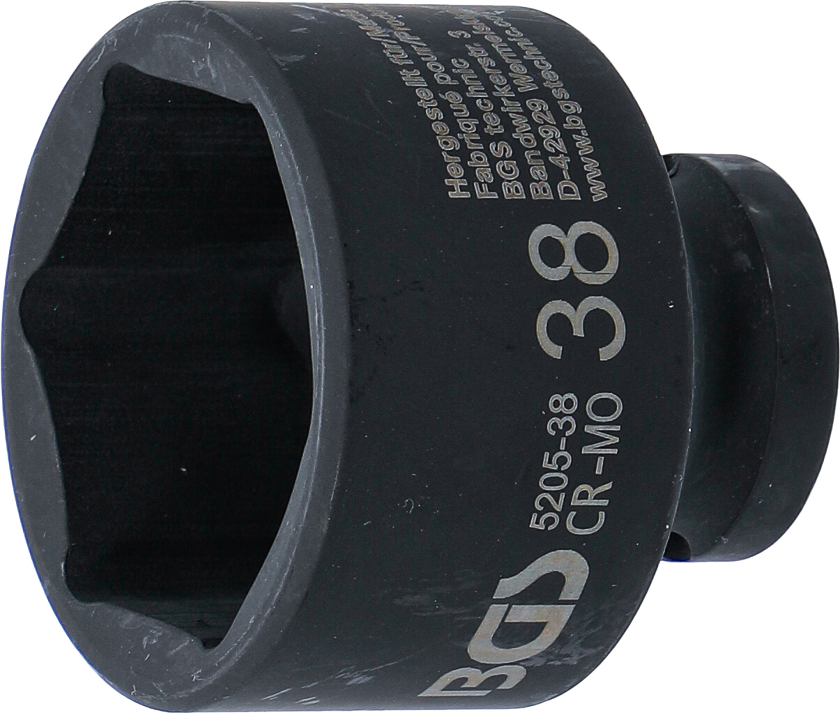 BGS Kraft-Steckschlüssel-Einsatz Sechskant | Antrieb Innenvierkant 12,5 mm (1/2") | SW 38 mm