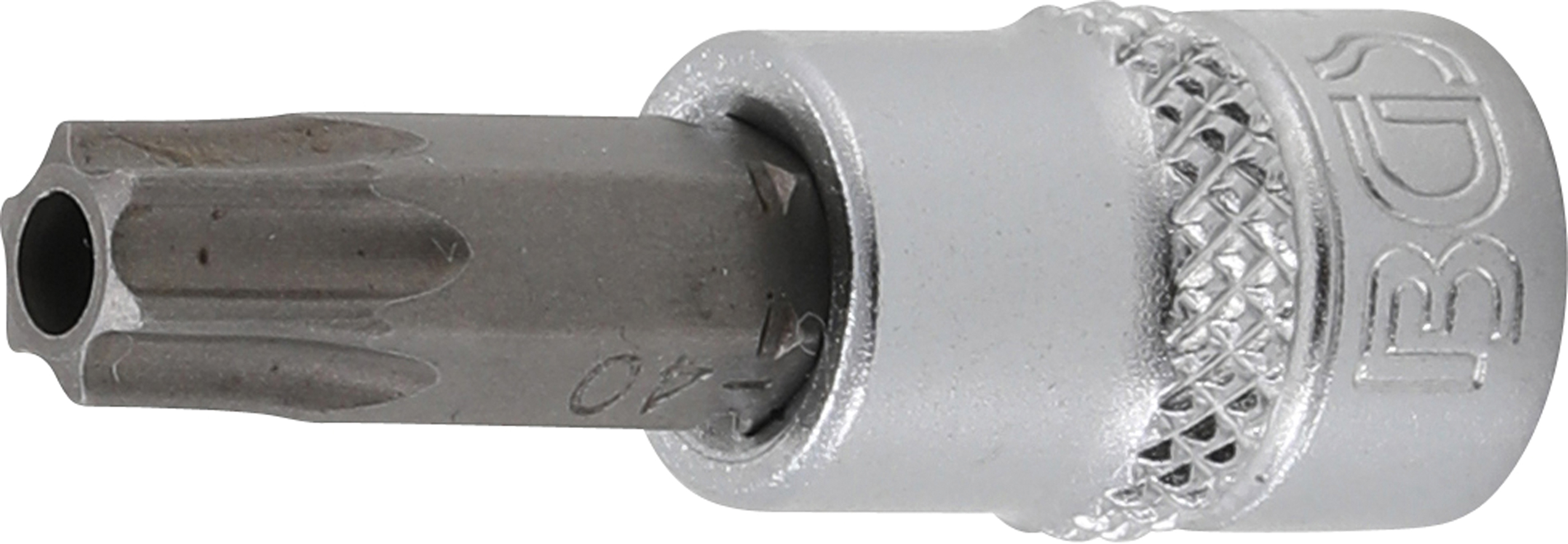BGS Bit-Einsatz | Antrieb Innenvierkant 6,3 mm (1/4") | T-Profil (für Torx) mit Bohrung T40