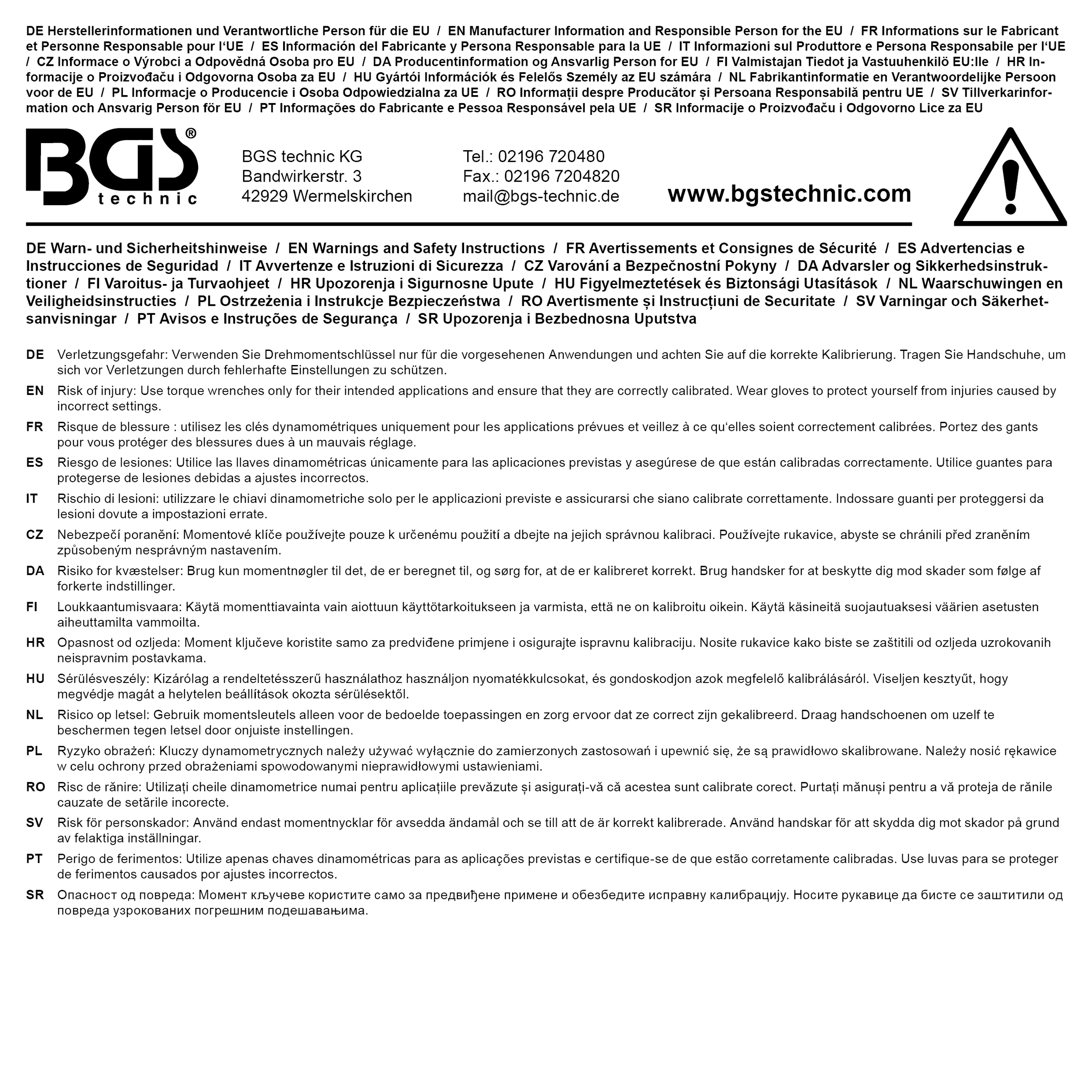 BGS Drehmomentschlüssel | Abtrieb Außenvierkant 12,5 mm (1/2") | 40 - 220 Nm