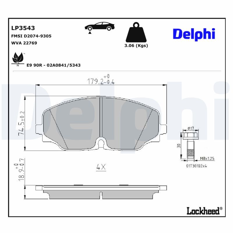 Bremsbelagsatz, Scheibenbremse