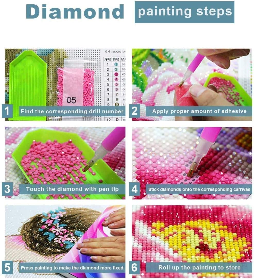 TINY FUN 5D DIY Diamantmalerei, komplettes Kreuzstich-Set, Diamantmalerei-Sets f¨¹r Erwachsene, Strassstein-Stickerei, Diamantkunst