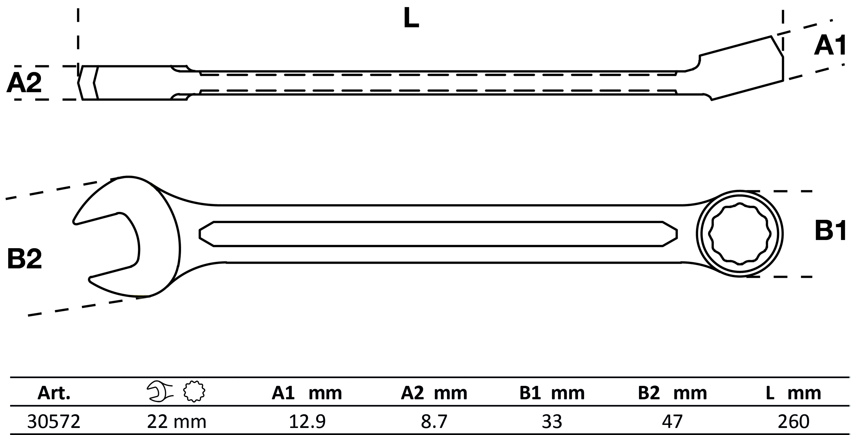 BGS Maul-Ringschlüssel | SW 22 mm