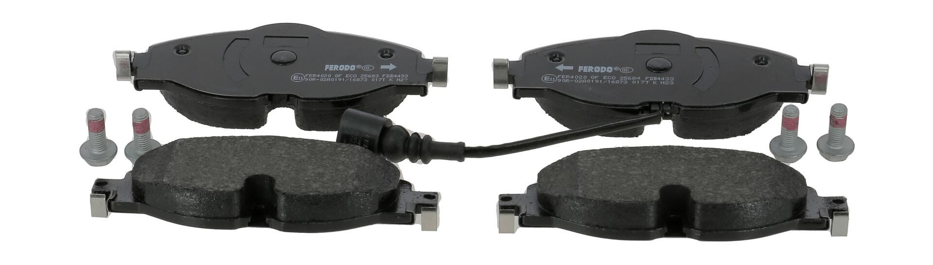 Bremsbelagsatz, Scheibenbremse