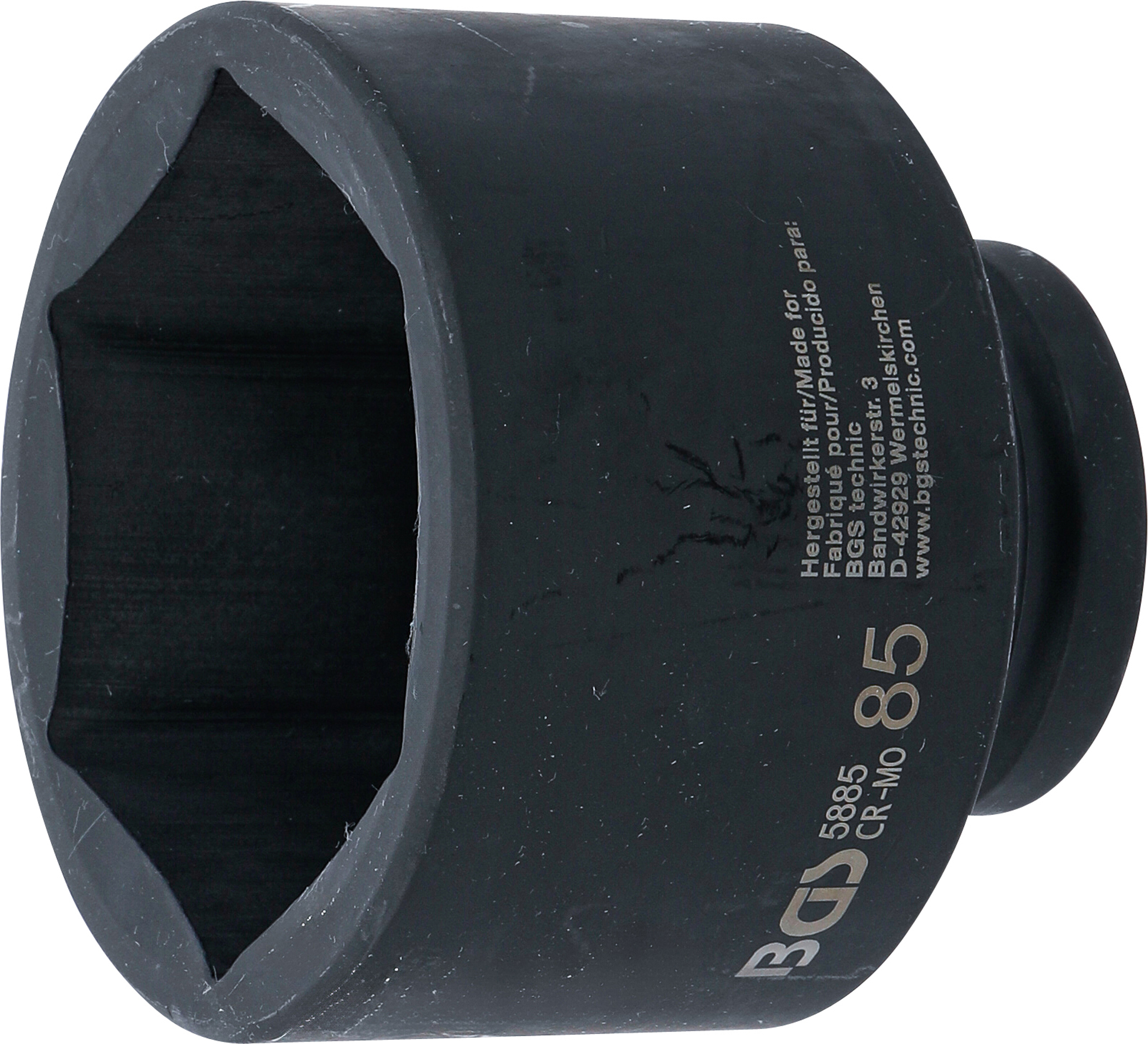 BGS Kraft-Steckschlüssel-Einsatz Sechskant | Antrieb Innenvierkant 25 mm (1") | SW 85 mm