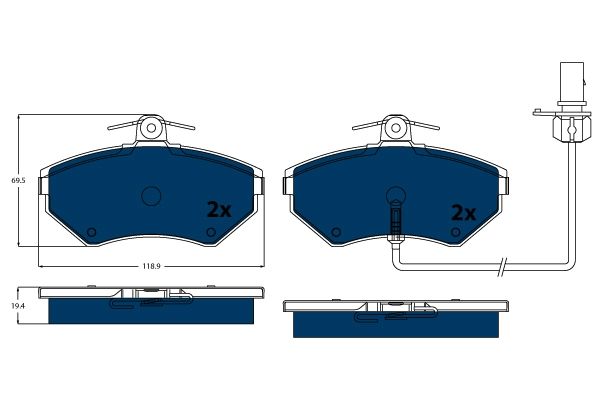 Bremsbelagsatz, Scheibenbremse