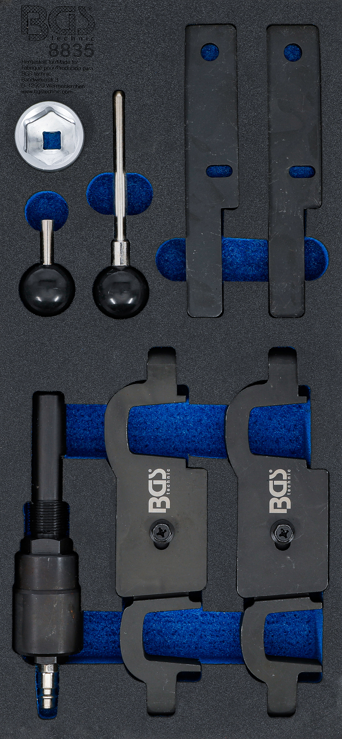 BGS Werkstattwageneinlage 1/3: Motoreinstellwerkzeuge | für Porsche Panamera, Cayenne V8 | 8-tlg.