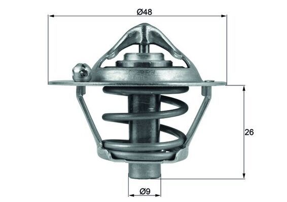 Thermostat, Kühlmittel TX 108 82D “MAHLE 82 °C, 9 mm”