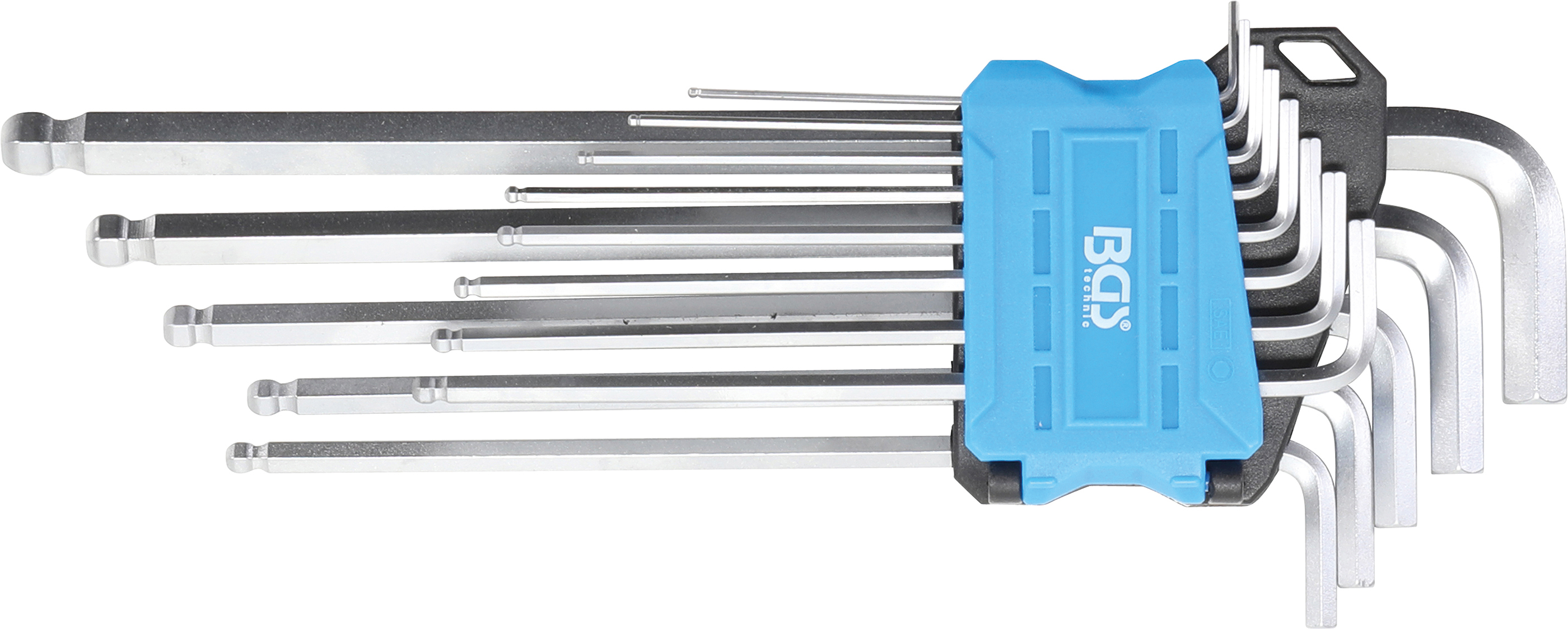 BGS Winkelschlüssel-Satz | extra lang | Zollgrößen | Innensechskant / Innensechskant mit Kugelkopf 0,05" - 3/8" | 13-tlg.