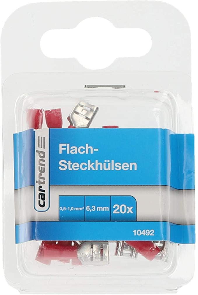 Cartrend Flachsteckhülsen Rot 20 Stk