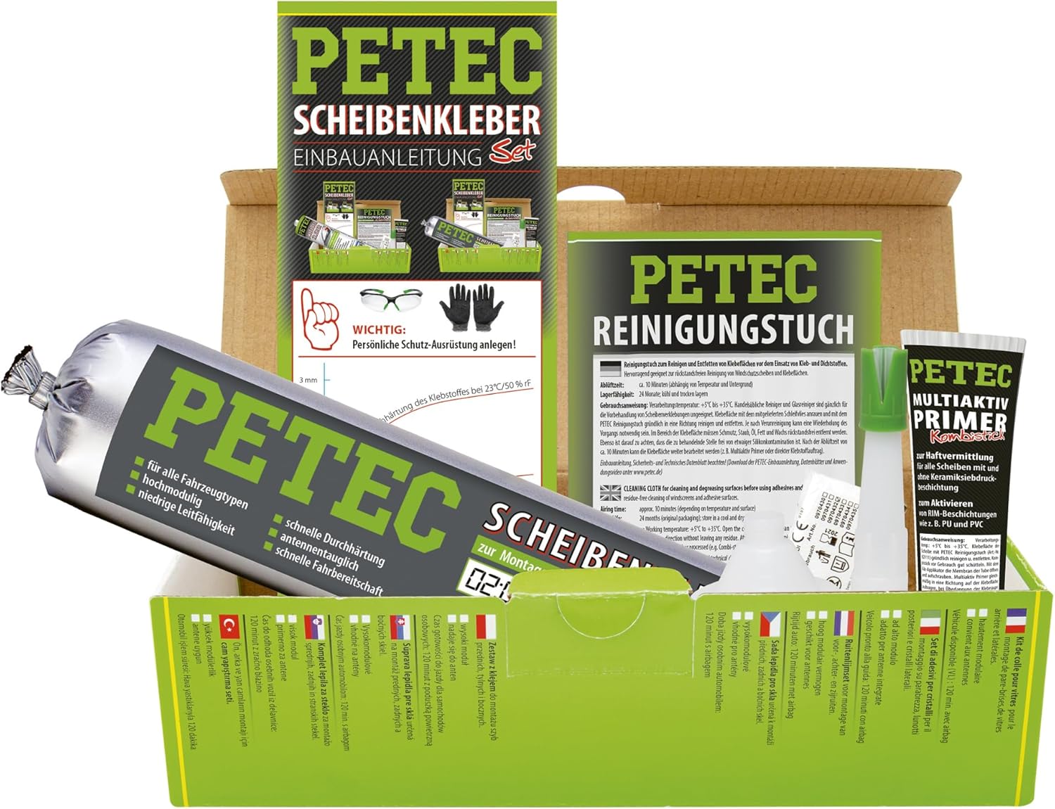 Petec Scheibenkleber Set Schlauchbeutel