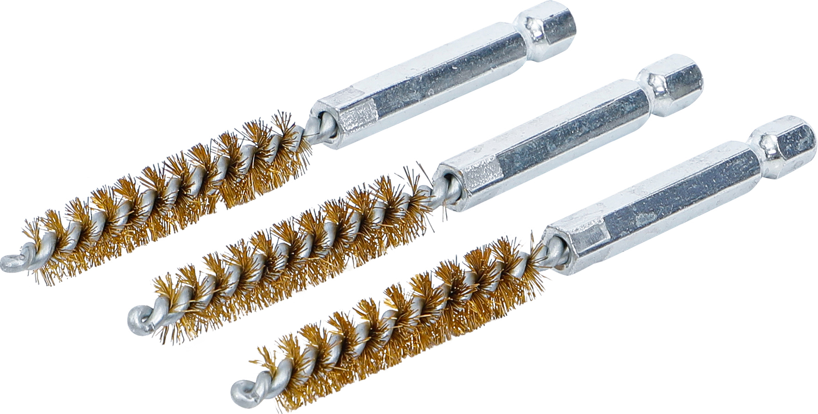 BGS Messingbürste | 9 mm | Antrieb Außensechskant 6,3 mm (1/4") | 3-tlg.